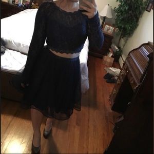 Navy Blue two-pieced homecoming dress